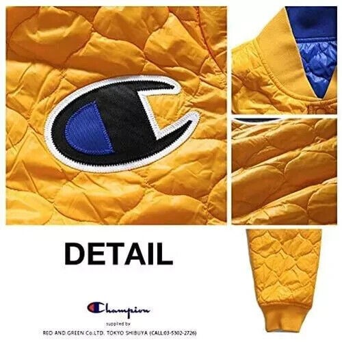 Champion Insulated Puffer Jacket Men's Size L Reversible Blue Yellow Gold NWT - Picture 7 of 11