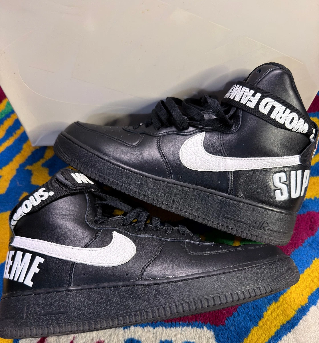 Preços baixos em Nike Supreme x Air Force 1 SP High Black | eBay