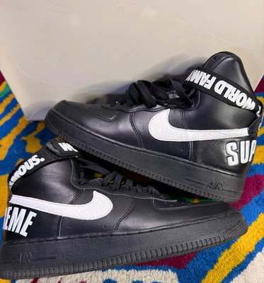 Nike Supreme x Air Force 1 SP High Black for Sale | Authenticity