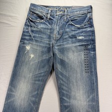 Pantalones de mezclilla American Eagle para hombre 29x30 calce relajado pierna recta bolsillos de trabajo nuevos con etiquetas