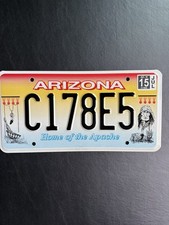 2015 Arizona License Plate C178E5 Home Of The Apache Type