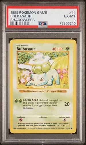 1999 POKEMON GAME | SHADOWLESS BULBASAUR 44