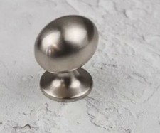 Satin Nickel Oval Cupboard Knob Pack Of 6