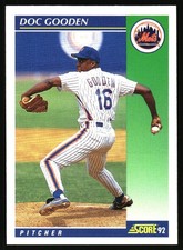1992 Score Doc Gooden #10 New York Mets