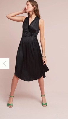 NWT Anthropologie size S La Habana dress in black midi length sleeveless