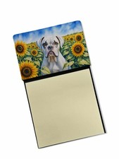 Caroline's Treasures Boxer in Sunflowers Watercolor Sticky Note Holder DAC6038SN