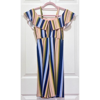 Emerald Sundae Girls Romper Size 10 Striped Jumpsuit Colorful Summer Outfit