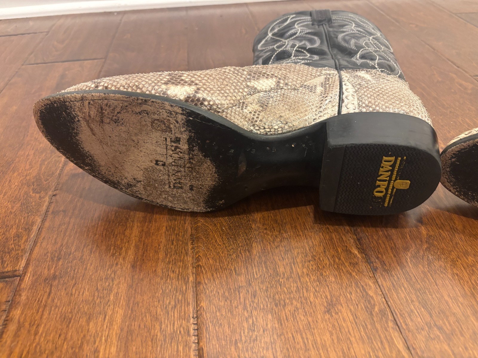 MANNING GENUINE LEATHER PYTHON COWBOY BOOTS - image 2