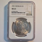 1921 Morgan Silver Dollar $1 NGC MS63 Philadelphia Mint Business Strike .900