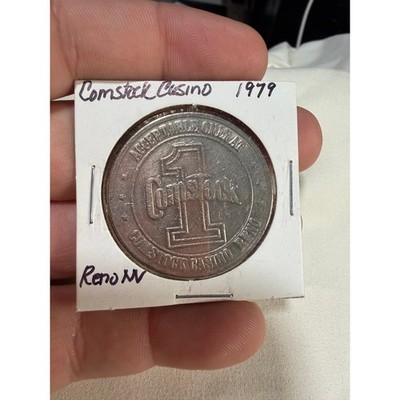 1979 Comstock Hotel Casino Reno Nevada $1 One Dollar Gaming Token Coin Vintage