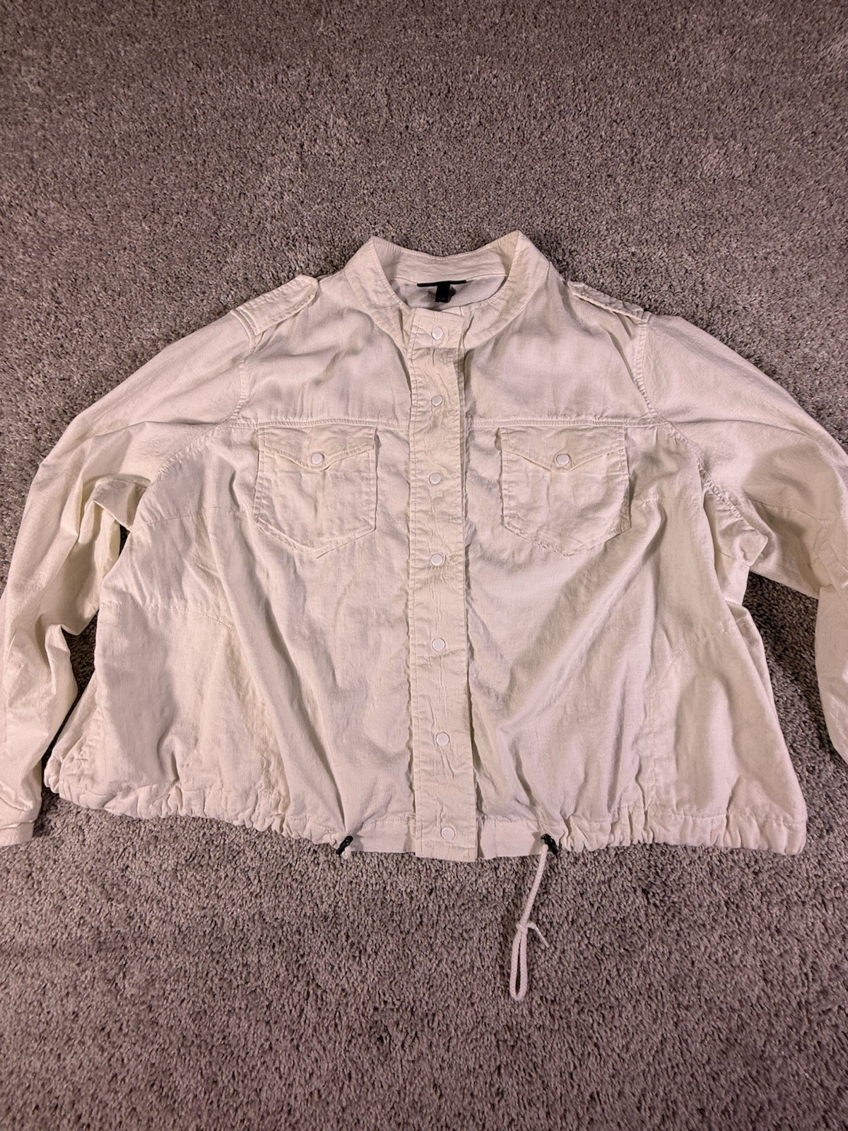 Lane Bryant Lightweight Spring Jacket Size 20 White Snap Closeure