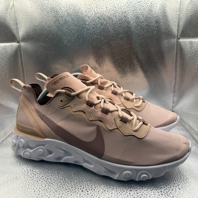 Size 12 Nike React Element 55 Particle Beige Womens Athletic Sneakers BQ2728-200