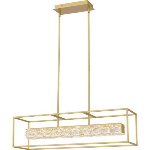 Dazzle LED Linear Chandelier in Soft Gold - Picture 1 of 7