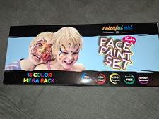 Colorful Art Co. Christmas Kids Face Paint Set 16 Colours with Stencils