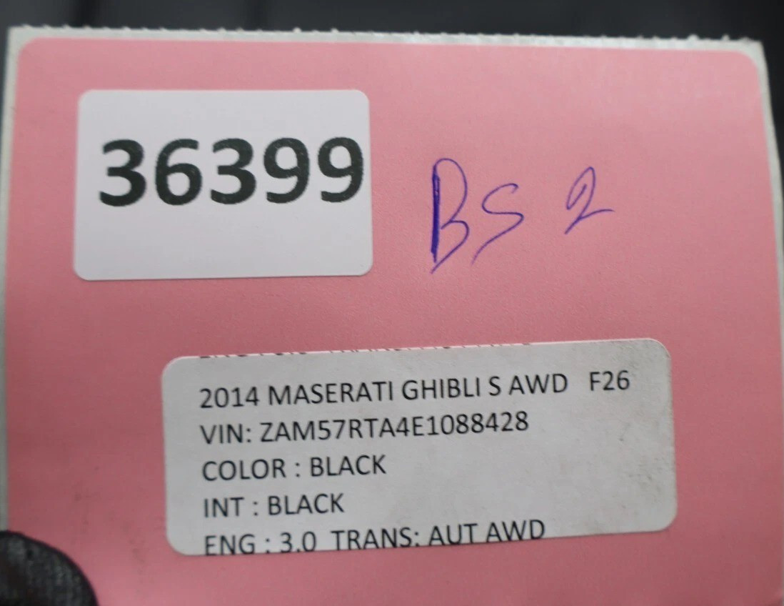 14-17 Maserati Ghibli Rear Lower Bottom Bench Seat Cushion Cover Black Oem