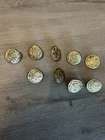 Vintage 2” US Army Military Brass Uniform Button Lot Waterbury Button Co WWII