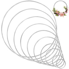 Metal Craft Hoops Dream Catcher Rings Steel Macrame Rings Floral Hoops for Ma...