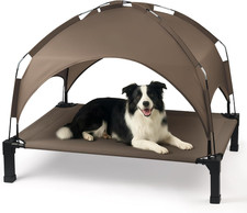 Elevated Dog Bed Cot with Canopy Portable Outdoor Cooling Pet Bed 42 Inch