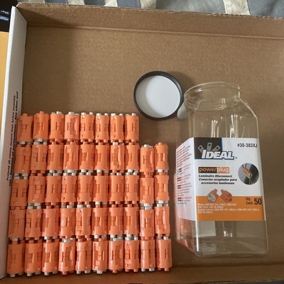 Ideal PowerPlug Luminaire Disconnect Connector 30-383XJ Orange 48 Pack 18-22 AWG