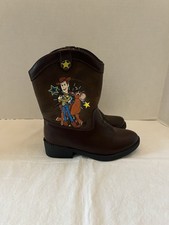 Disney Toy Story Woody Bullseye Youth Boys Size 10 Brown Zip Cowboy Boots