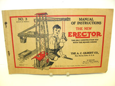 Vintage 1928 A. C. Gilbert, Erector Set Manual of Instructions No. 3, Used