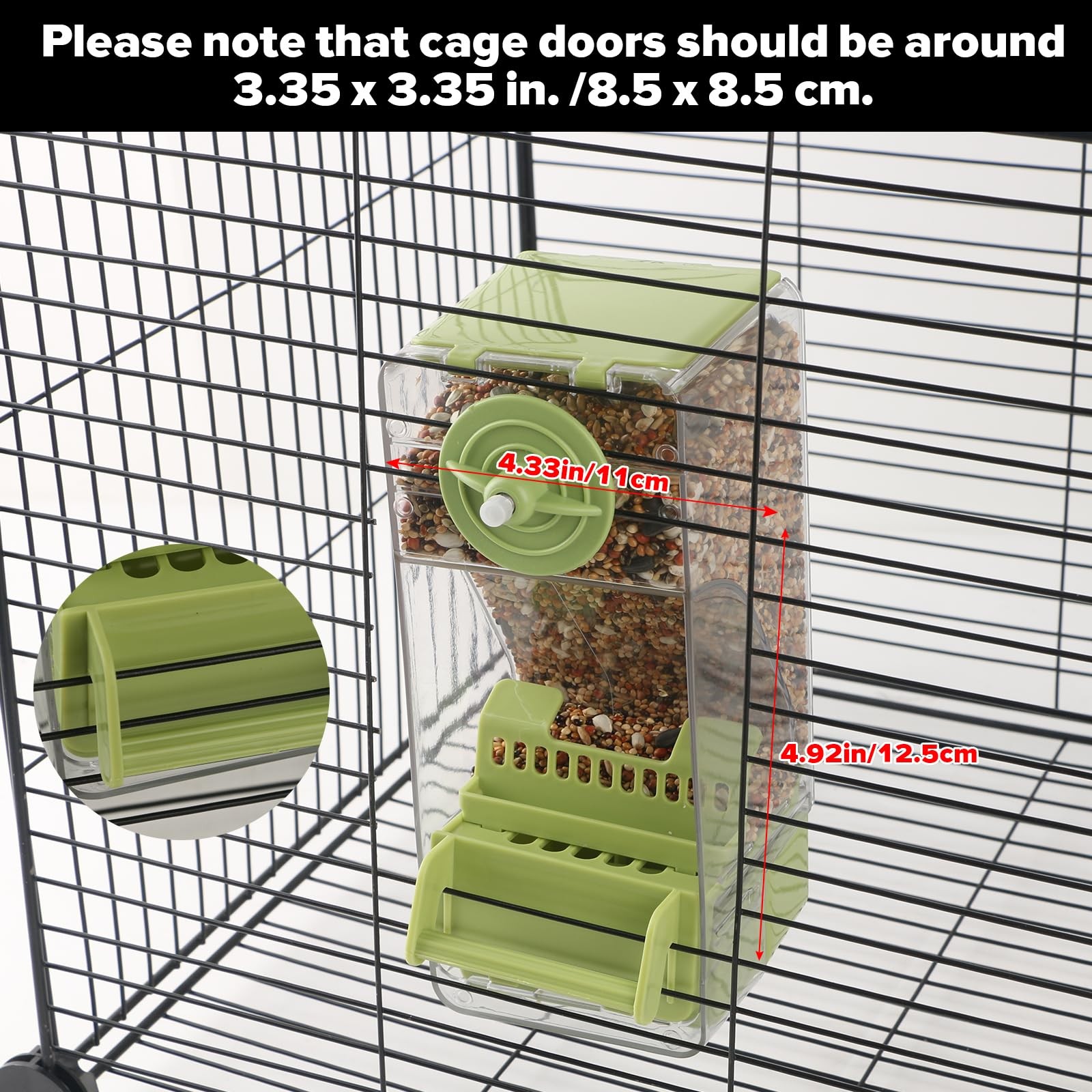 Bird Feeder No Mess 2PCS Automatic Clear Bird Seed Food Container Acrylic Par...