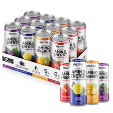 Optimum Nutrition Amino Energy Sparkling Hydration Drink, Variety Pack of 12