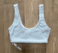 NWT New Victoria's Secret Pink Co-ZZZy Fleece Bralette Fuzzy Light Blue Top, M