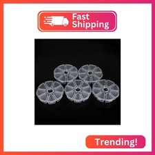 OrangeTag 5Pcs 8 Compartments Plastic Clear Round Craft Gem Beads Display Storag