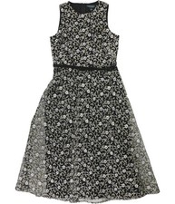 Ralph Lauren Womens Floral Embroidery Shift Dress, Black, 0
