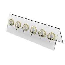 Acrylic Clear 6-Slot Collectible Coin Holder Collector Display Stand Organizer C