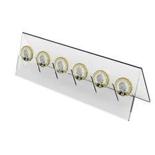 Acrylic Clear 6-Slot Collectible Coin Holder Collector Display Stand Organizer C