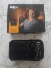 Bush Portable FM/AM Black Radio PR-206 Telescopic Antenna Mains + Battery Tested