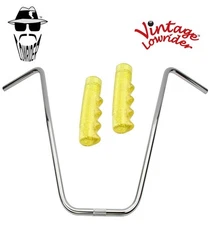 Original Lowrider 24" 22.2 D Handlebar Chrome 120mm Grips Sparkle/Yellow