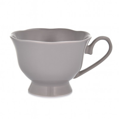 AMBITION Kaffeebecher Tasse mit Fuß Becher Porzellan Tasse Diana 380 ml grau 