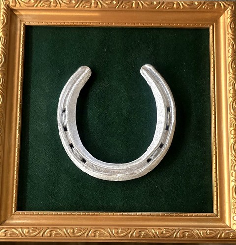 Framed Used Horse Shoe 10x10. Ralph Lauren Equestrian Heritage Fox Hunt Framed.