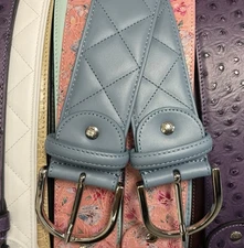 Tailored Sportsman Quilted Leather Belt Blue Heaven Medium