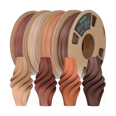 OVV3D Wood 3D Printer Filament Bundle, Wood PLA Filament 1.75mm Bundle, Add M