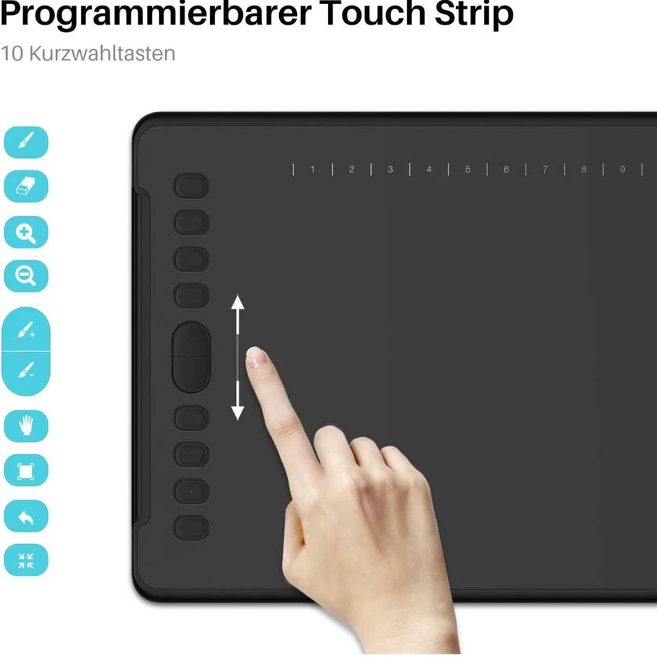 HUION Inspiroy H1161 Grafiktablett, 11x6 Zoll Zeichentablett mit 10 - Bild 2 von 4