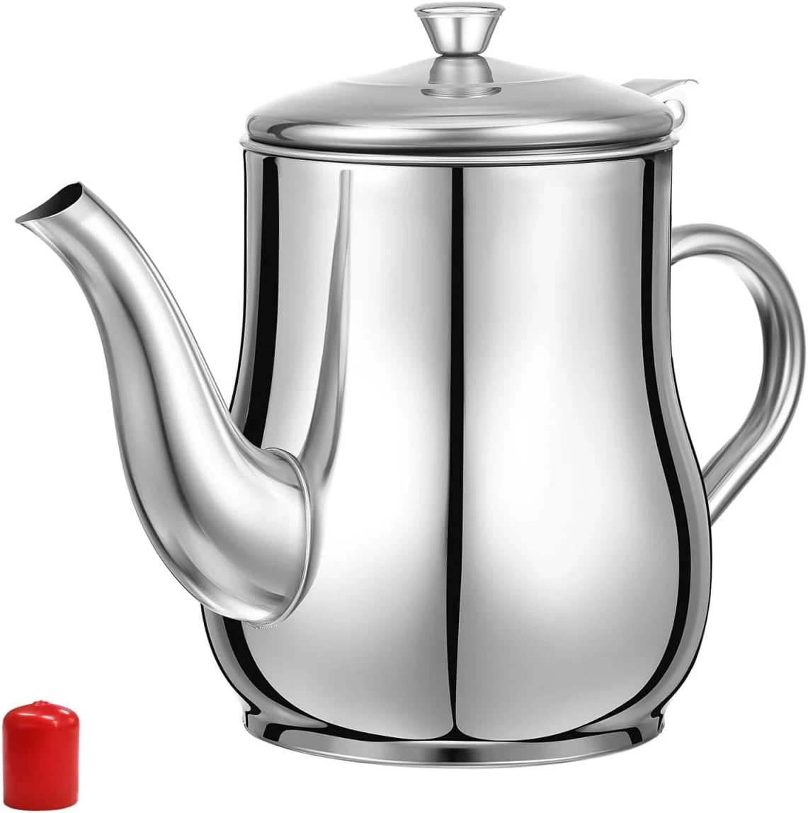 24oz Stainless Steel Oil Filter Pot Grease Container with Strainer & Spout