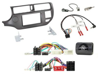 Steering Wheel Adapter Double DIN Car Radio Installation Kit for Kia Rio 11-15 UB Anthracite