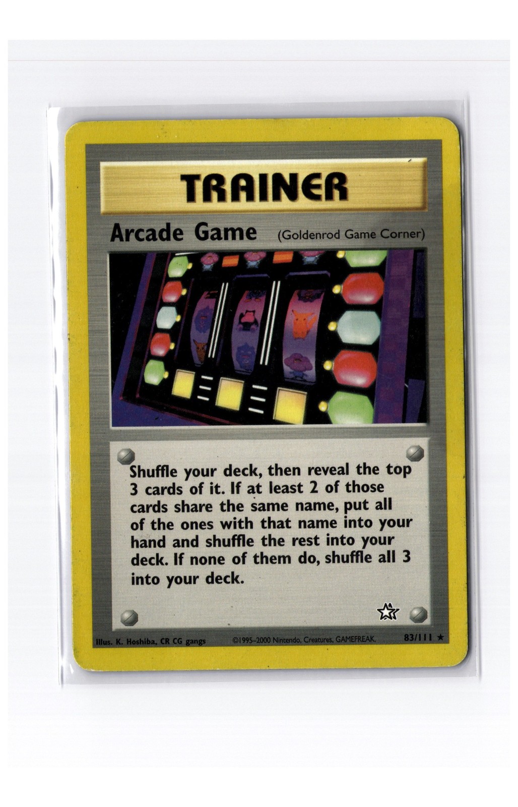 2000 Pokemon Neo Genesis Arcade Game Trainer 83/111 Rare #83/111