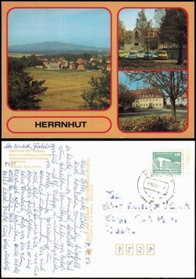 Herrnhut Hutberg zum Kottmar, Glockenstuhl und Kirchensaal, Witwenhaus 1987