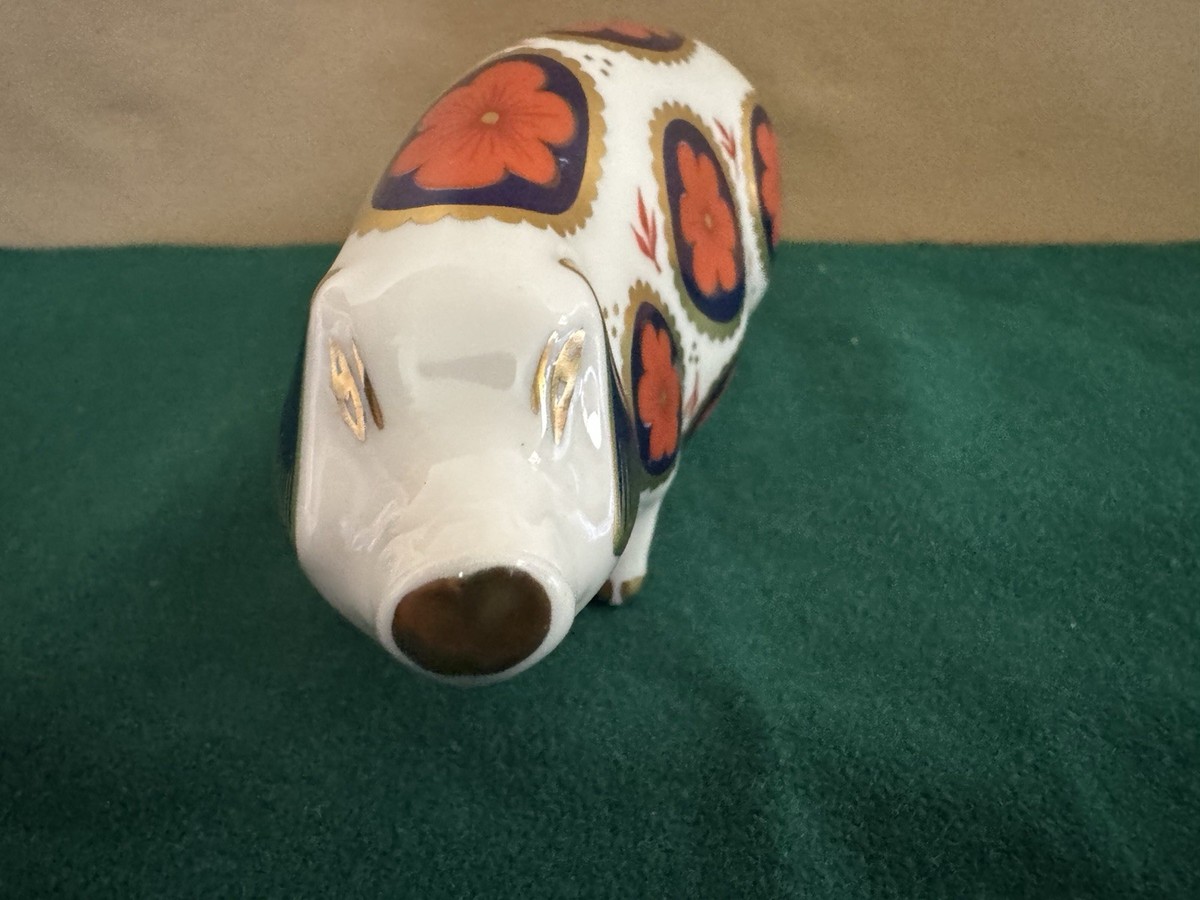Royal Crown Derby Bone China Imari style Pig Paperweight | eBay UK