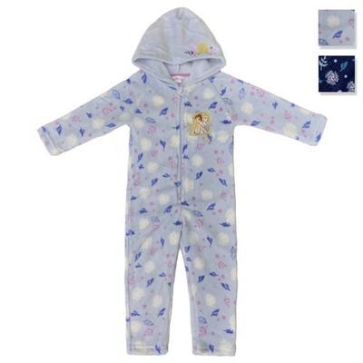 Disney Frozen II Girls Hooded One Piece Pyjamas, Blue Navy 4-5-6-8 Years