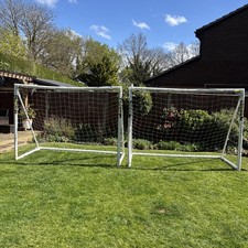 Set Of Two Forza Football Goal Posts 8ft X 6ft PVC Goals For Juniors With Nets