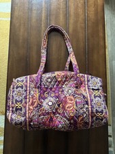 Mandala Floral Embroidered Shoulder Friendly Overnighter Duffle Travel Bag