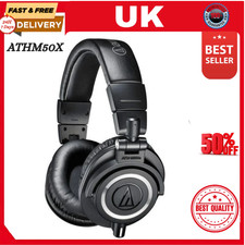 Image of Audio Technica ATHM50X Black Studio Monitor Headphones + Case & Cables ATH-M50X