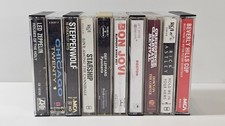 Vintage Cassette Rock Hair 70s 80s 90s Lot of 10 Bon Jovi, Led, Def, Boston, CCR
