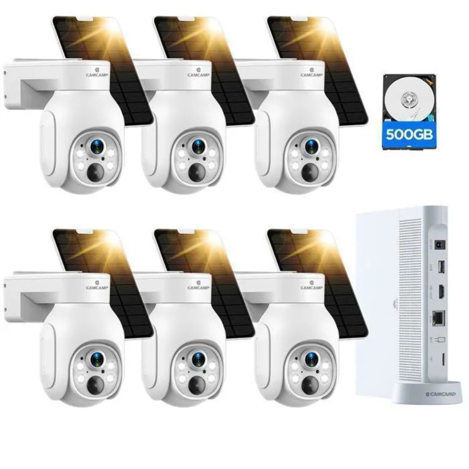 Kit Caméra Surveillance WiFi Solaire 4MP avec NVR Sans Fil et Alerte Instantanée